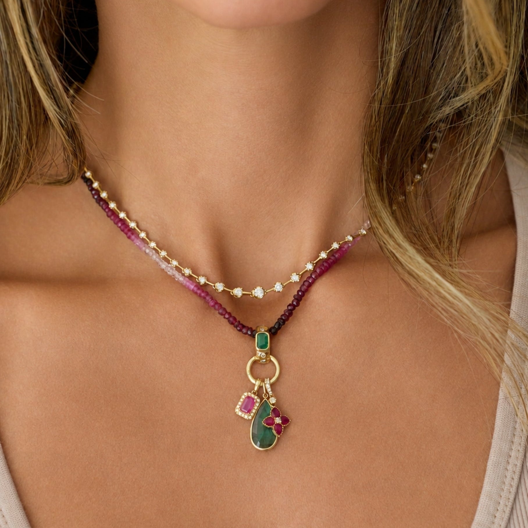 Renata Graduated Diamond Tennis Necklace in 18K Gold