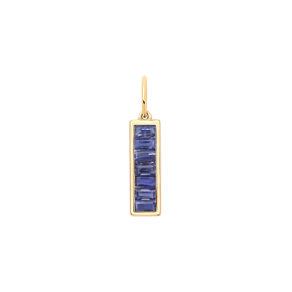 Ruby Baguette Bar Pendant in Yellow Gold Princess Jewelry Shop
