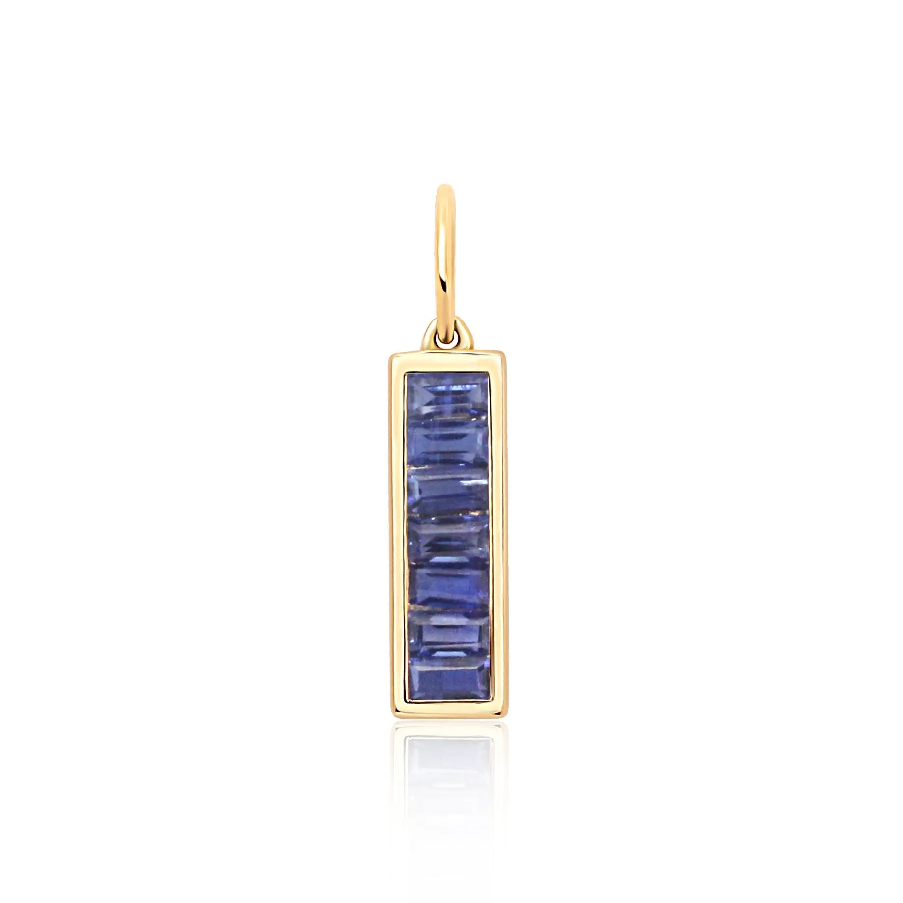 Ruby Baguette Bar Pendant in Yellow Gold Princess Jewelry Shop