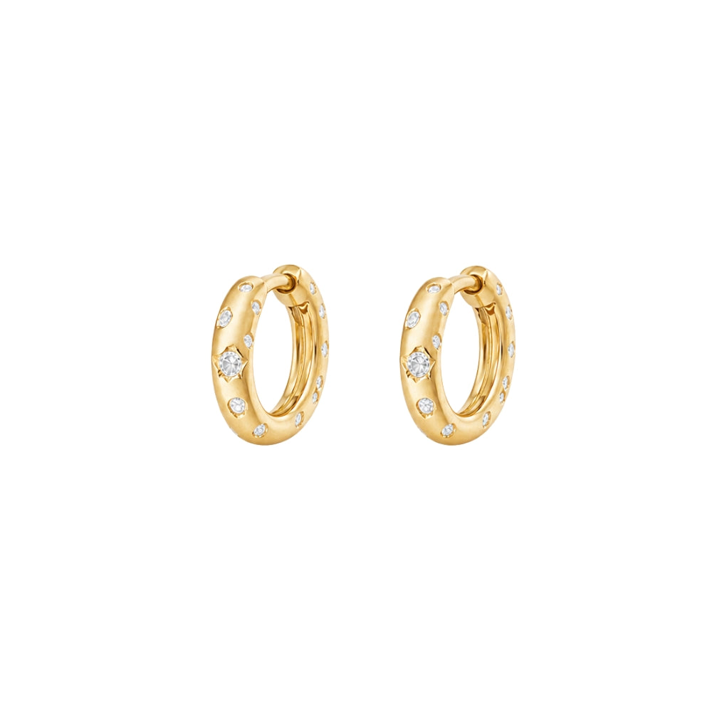 Saturn Diamond Flush Hoop by Alessa Rocks