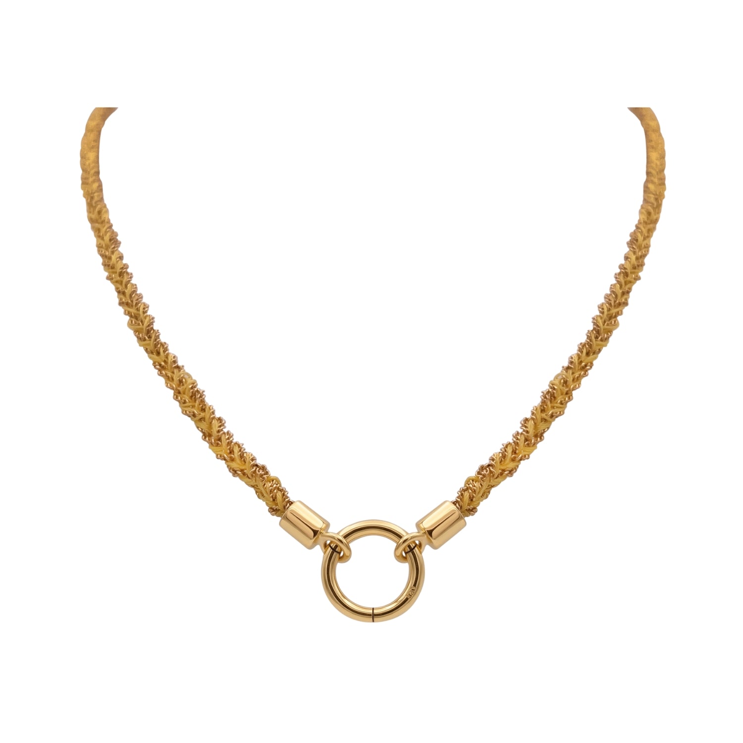 Silk Wire Necklace with Silver Connect in 14K Yellow Gold
