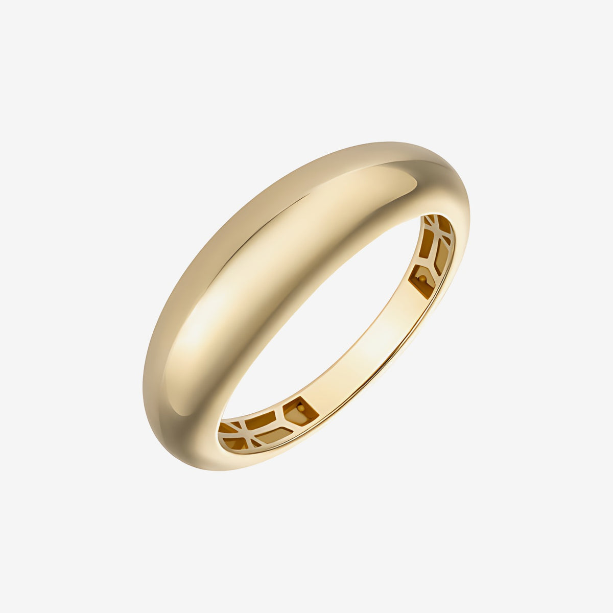 Small Dome Ring in 14K Yellow Gold | JJ Jewelry