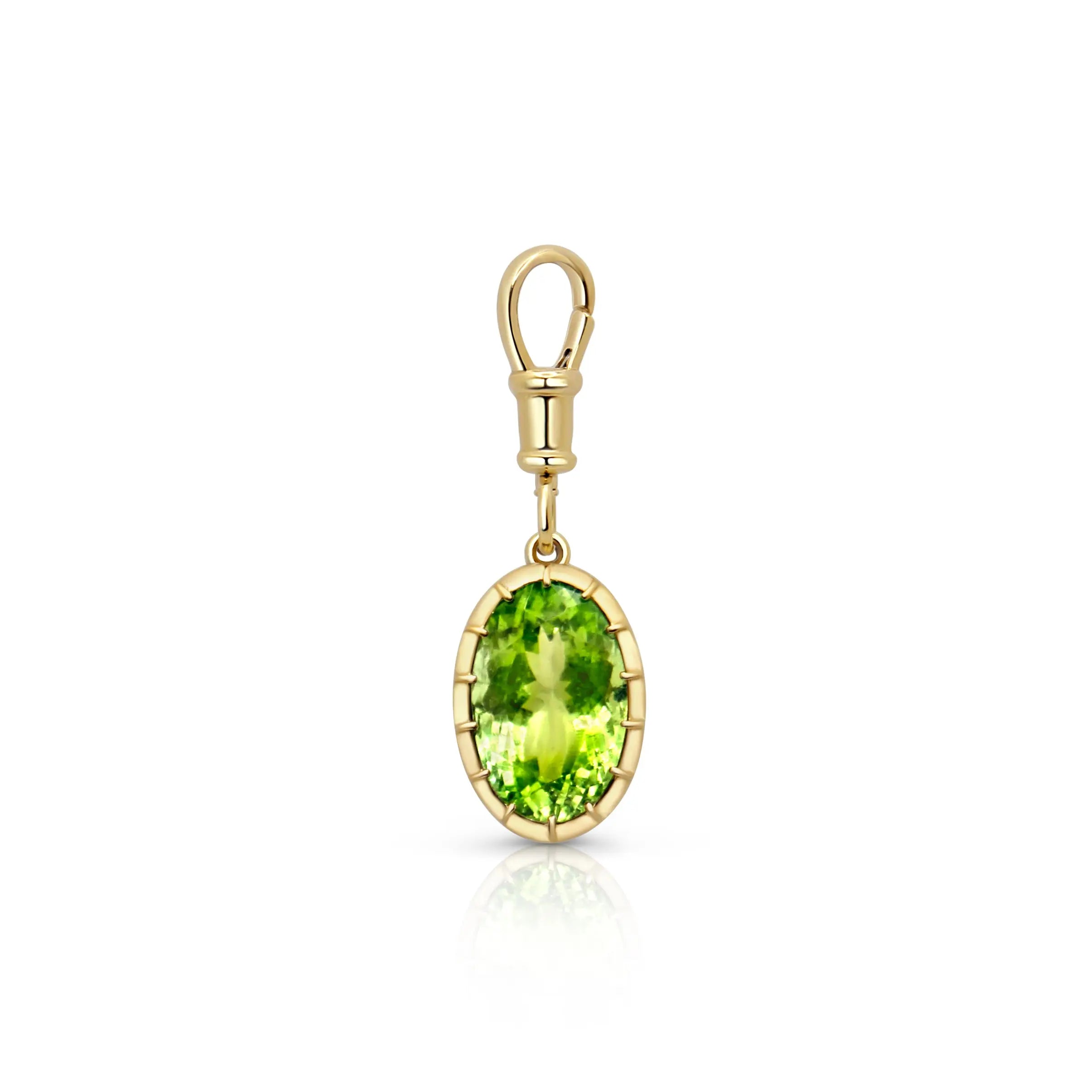 TOURM PEND 18KY OVAL GREEN Princess Jewelry Shop