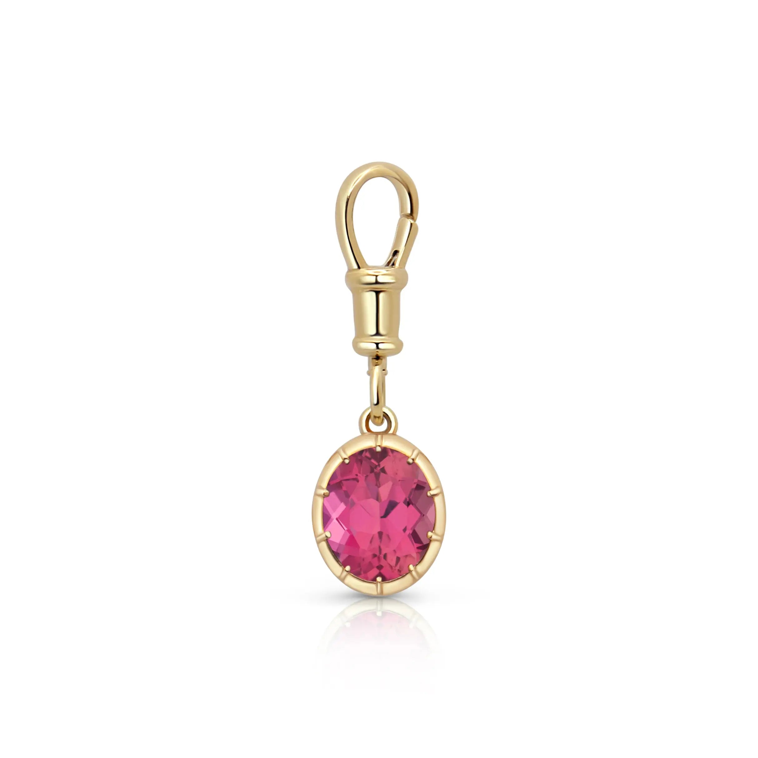 TOURM PEND 18KY OVAL PINK Princess Jewelry Shop