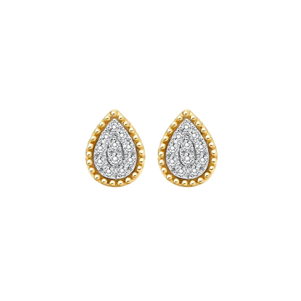 PEAR DIA GOLD EAR D0.3 18KYW 1.9G Princess Jewelry Shop