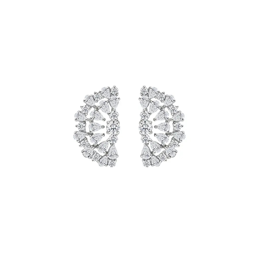 Tessen Fan Diamond Earrings Princess Jewelry Shop
