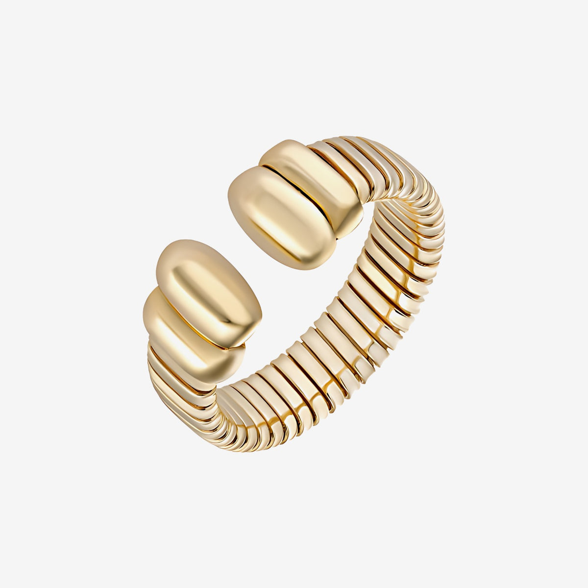 Thin Open Flex Italy Ring in 14K Yellow Gold | JJ Jewelry