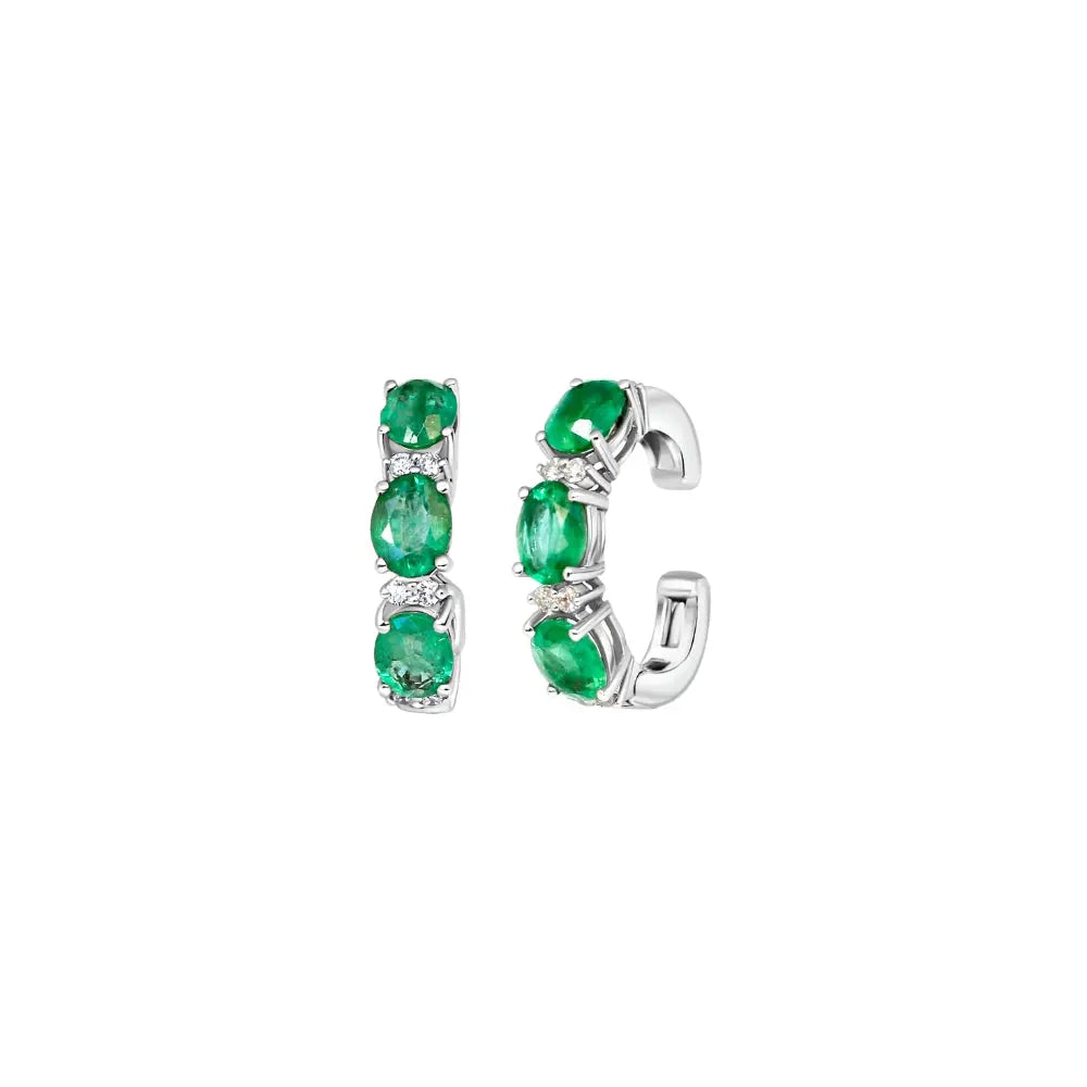 3 STONES DIA EARCLIP 18KW Princess Jewelry Shop