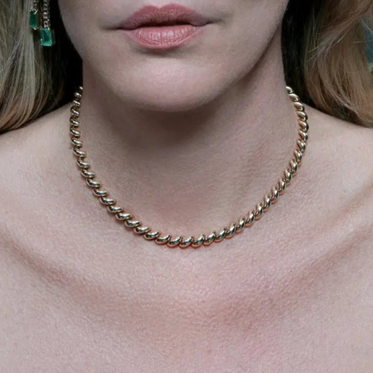 Twisted Gold Rope Necklace-Princess Jewelry Shop