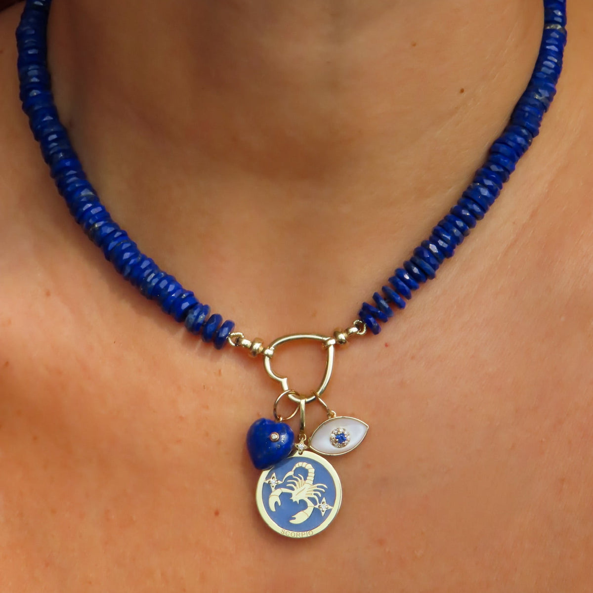 Virgo Zodiac Pendant, chain detail | JJ Jewelry Miami