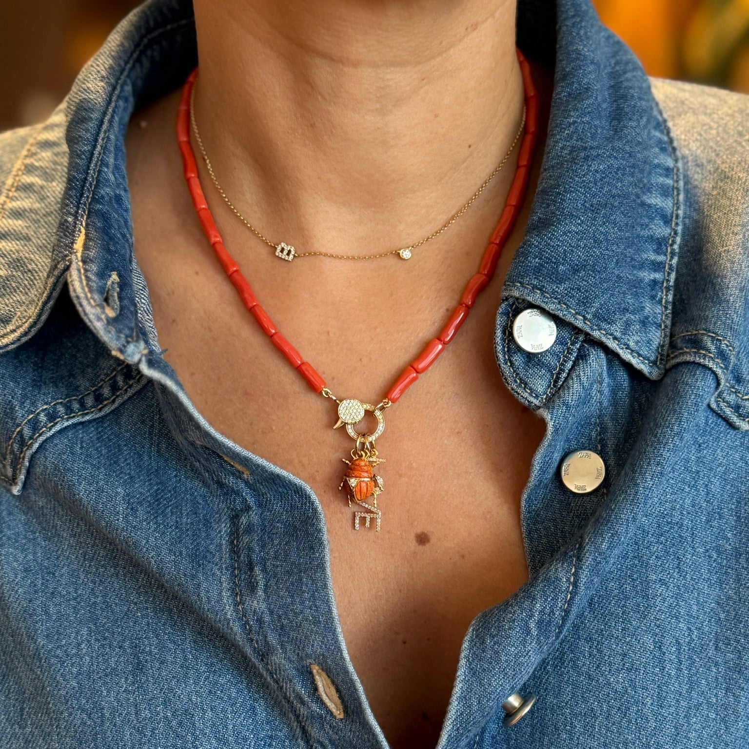 Pavé Diamond Initial Necklace