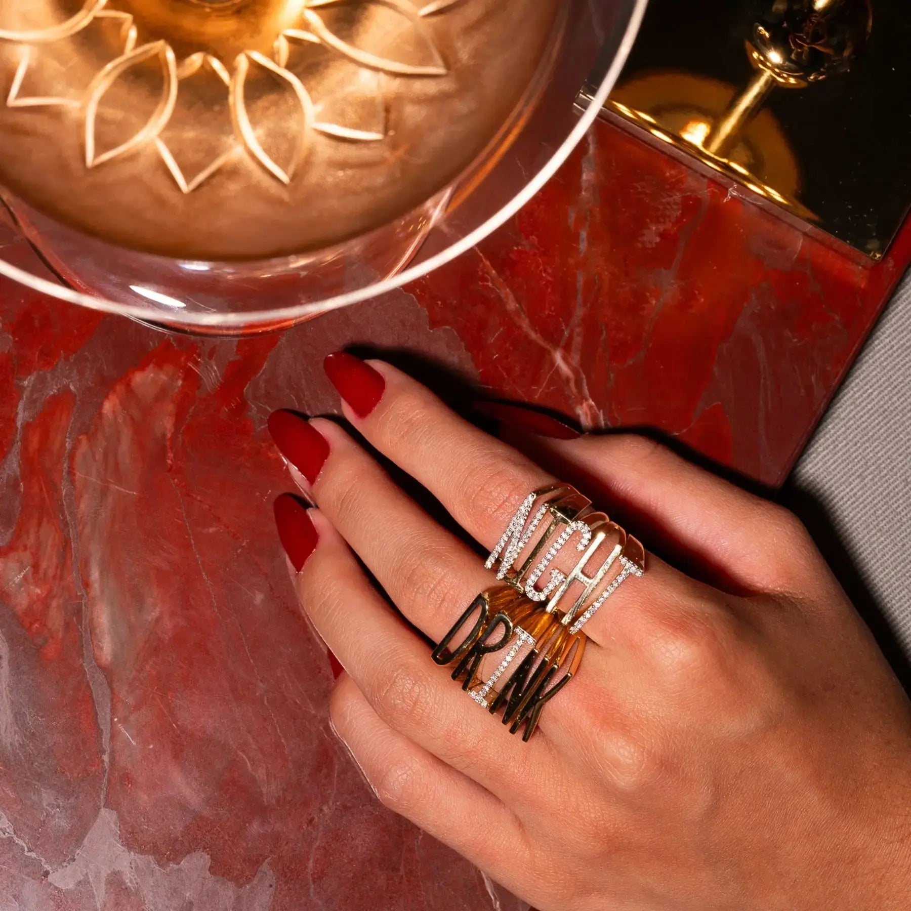 Yellow Gold Letter Ring Princess Jewelry Shop