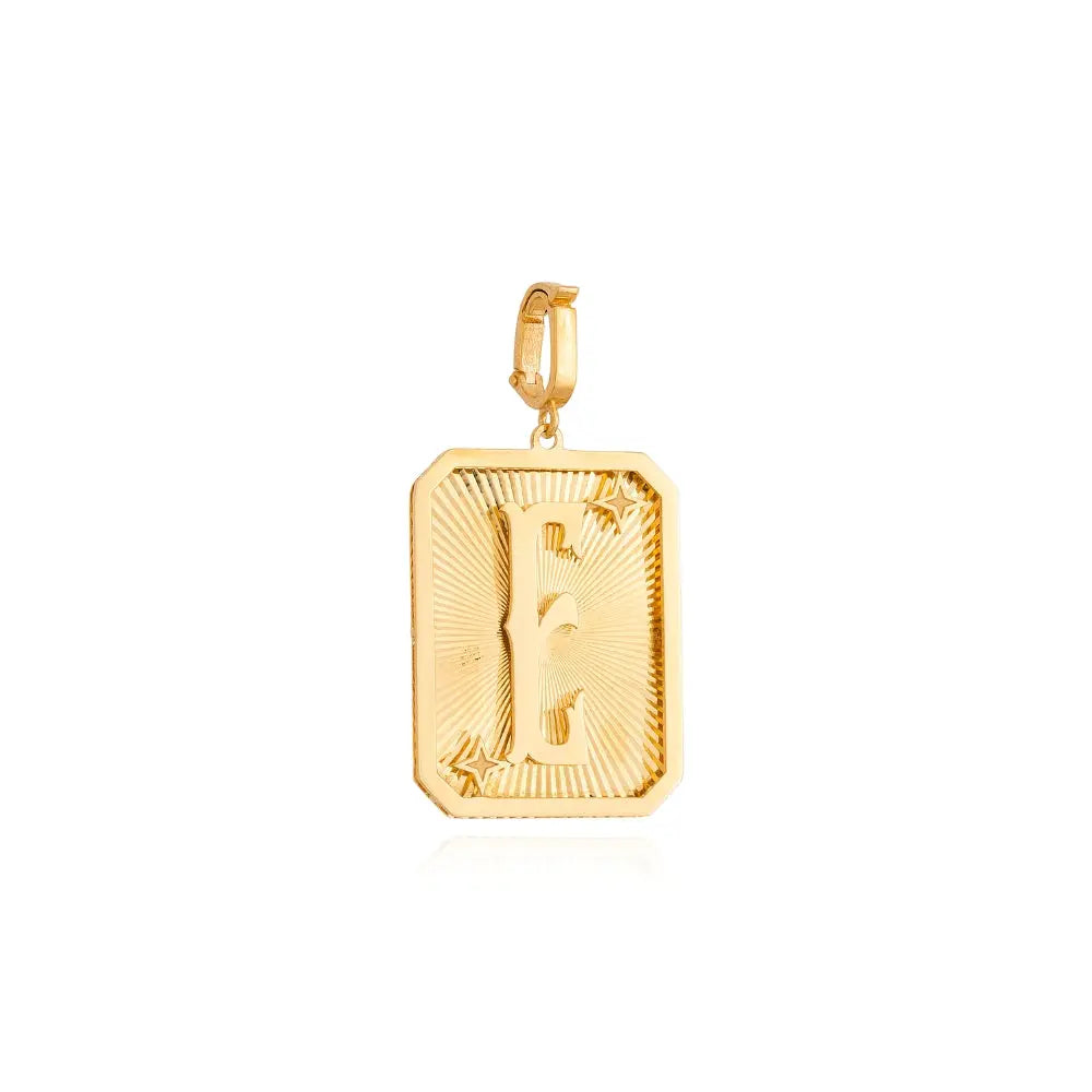 LETTER MEDAL GOLD PEND 4.4G 18KY Princess Jewelry Shop