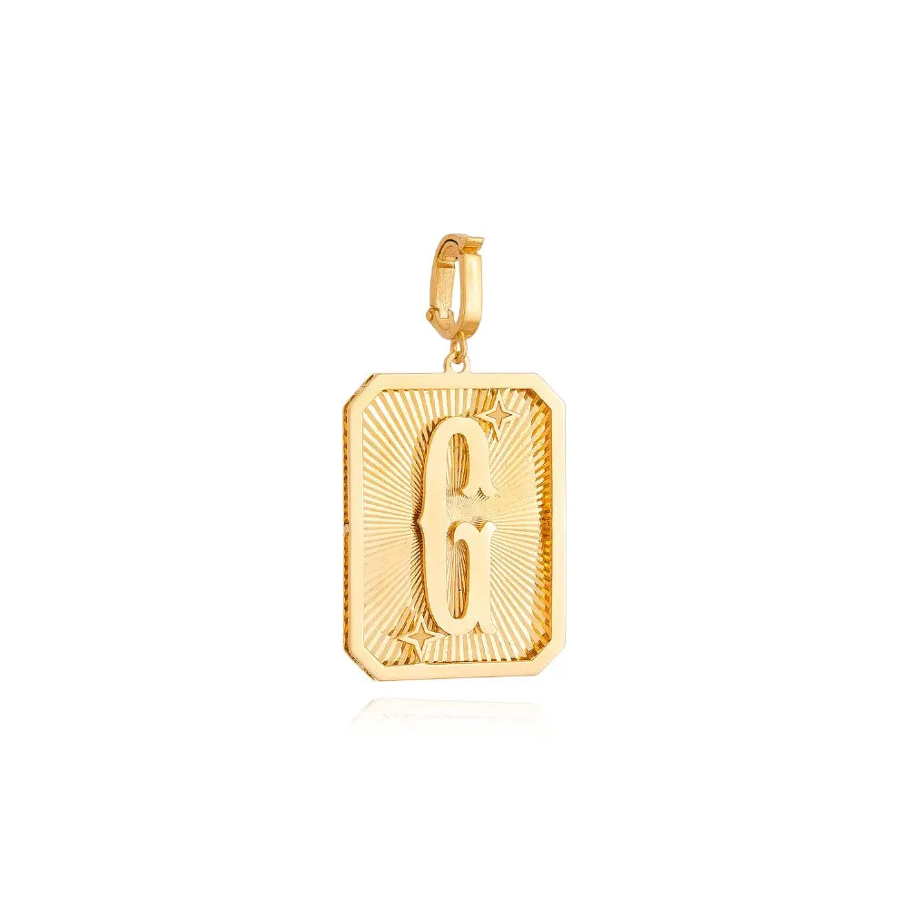 LETTER MEDAL GOLD PEND 4.4G 18KY Princess Jewelry Shop