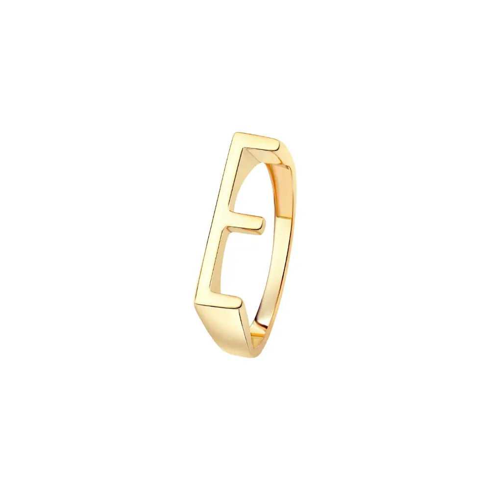 Yellow Gold Letter Ring Princess Jewelry Shop