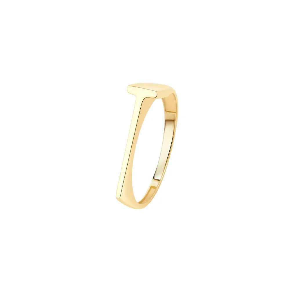 Yellow Gold Letter Ring Princess Jewelry Shop