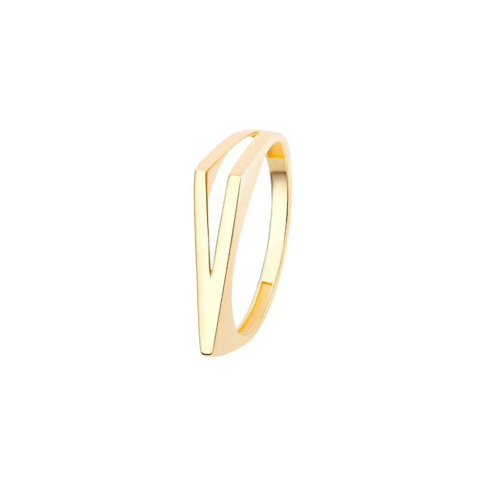 Yellow Gold Letter Ring Princess Jewelry Shop