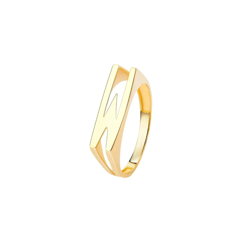 Yellow Gold Letter Ring Princess Jewelry Shop