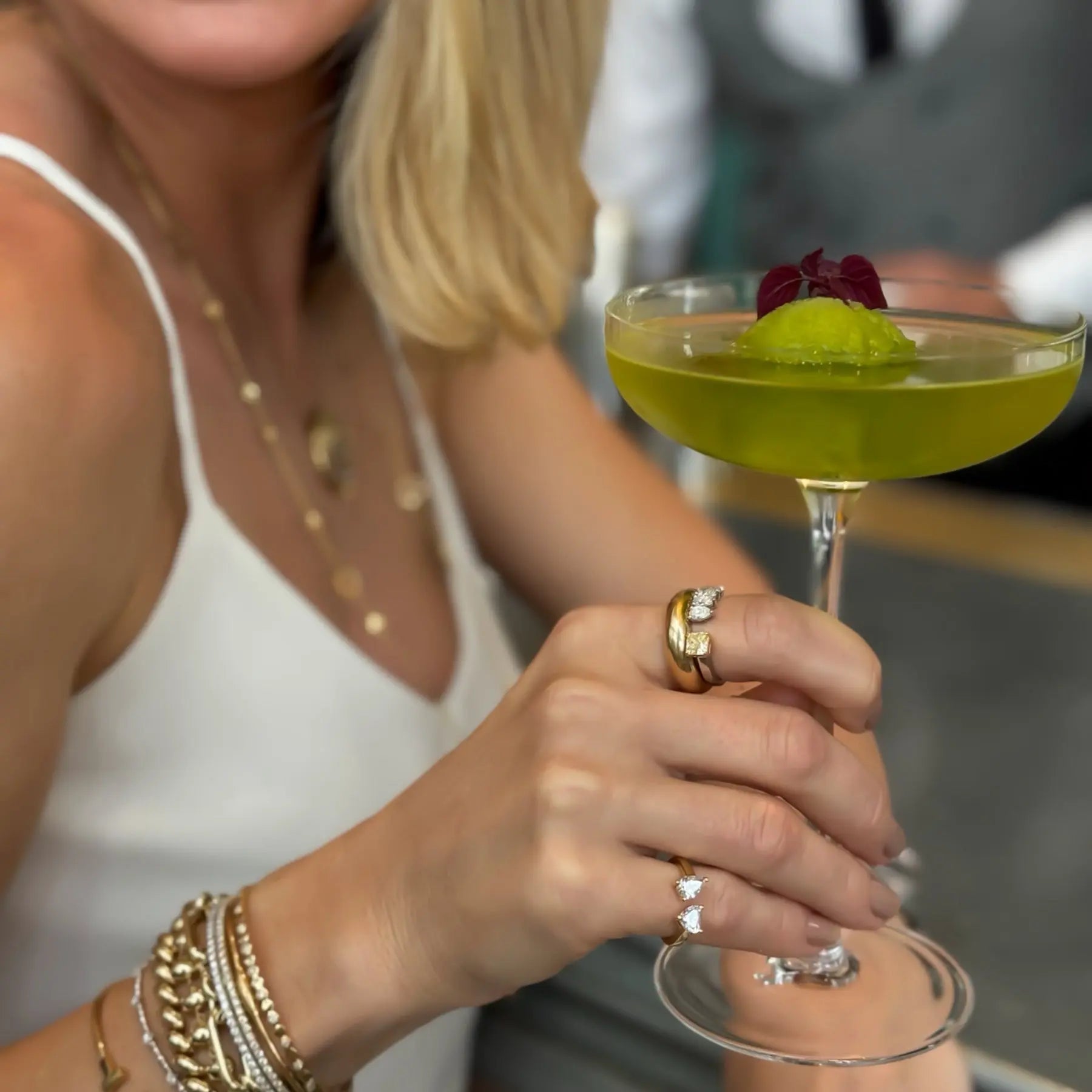 Yellow and White Gold Open Ring with Yellow Diamond & Pear Diamonds Princess Jewelry Shop