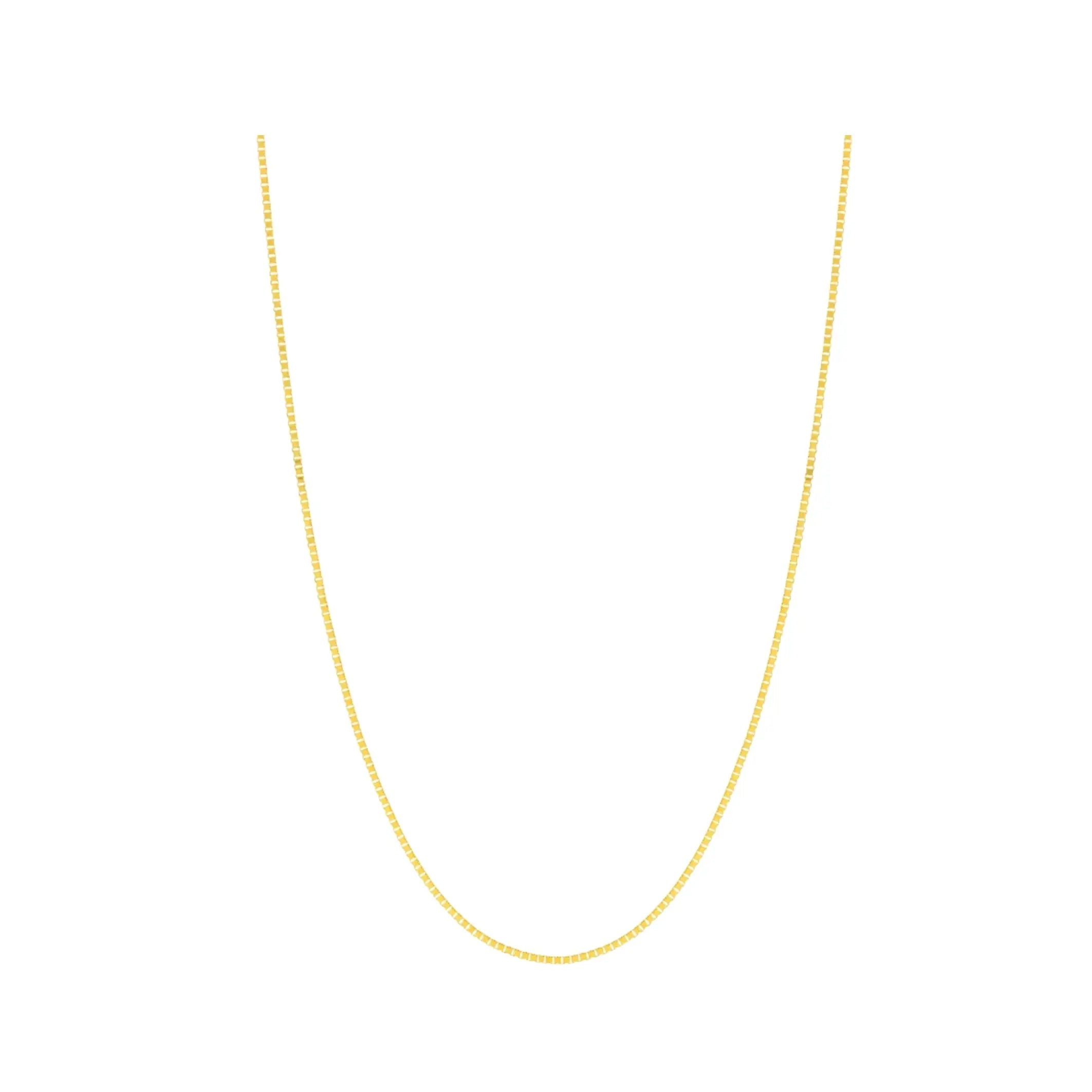 Adjustable box chain necklace in 14K yellow gold by JJ Jewelry
