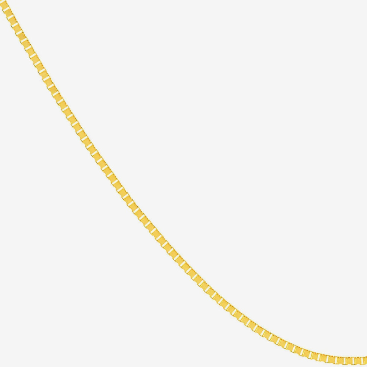 Adjustable Box Chain Necklace in 14K Yellow Gold, box link detail | JJ Jewelry Miami