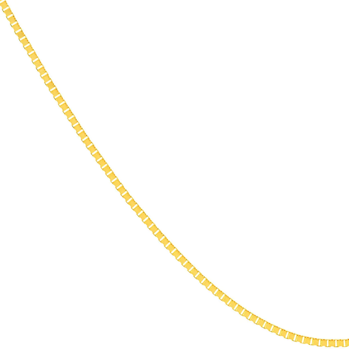 Adjustable Box Chain Necklace in 14K Yellow Gold, box link detail | JJ Jewelry Miami