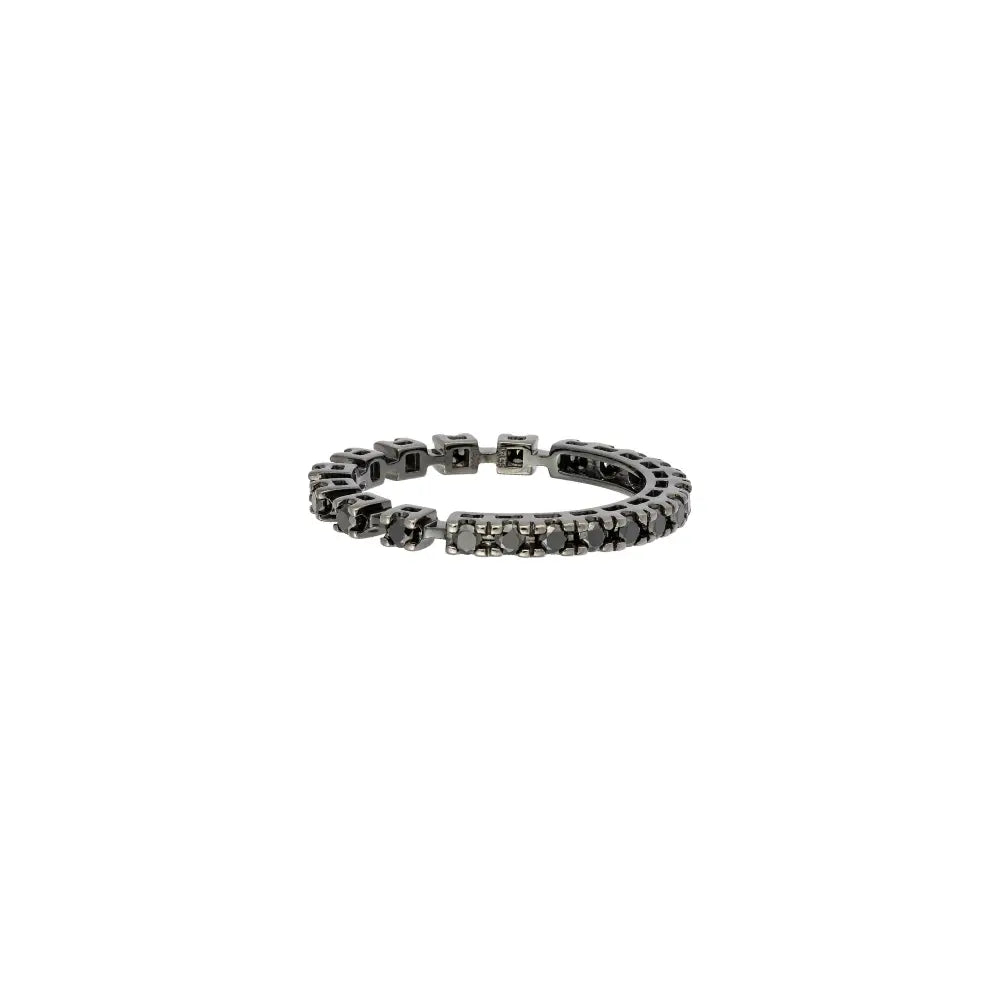 18K gold black diamond eternity ring luxury fine jewelry