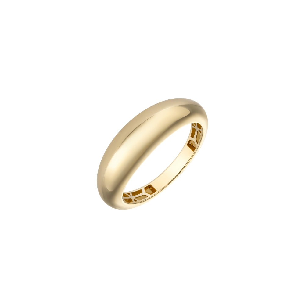 Bold small dome ring in 14K yellow gold – JJ Jewelry