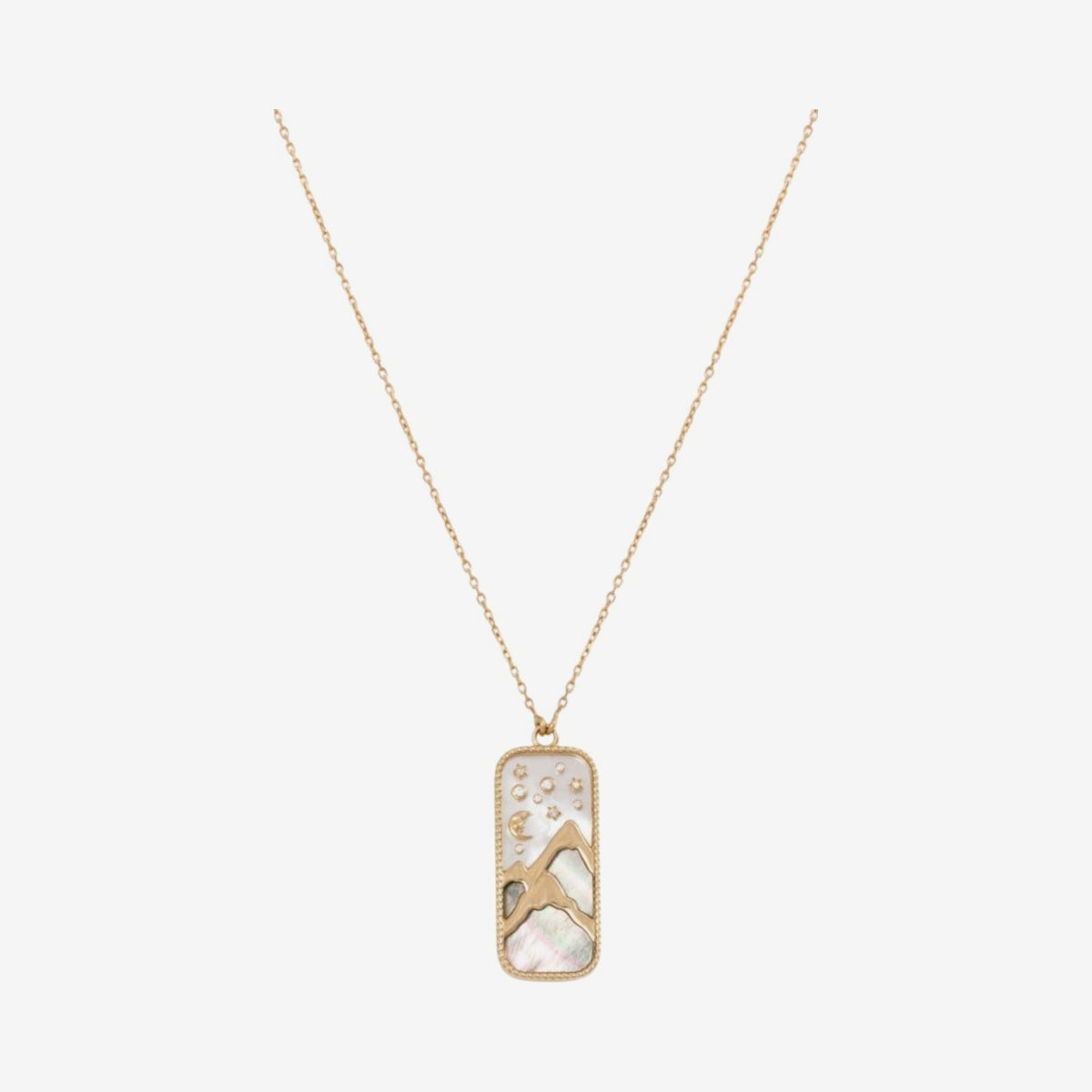 Earth Element Pendant Necklace in 18K Yellow Gold by Atelier Nawbar on gray | JJ Jewelry Miami