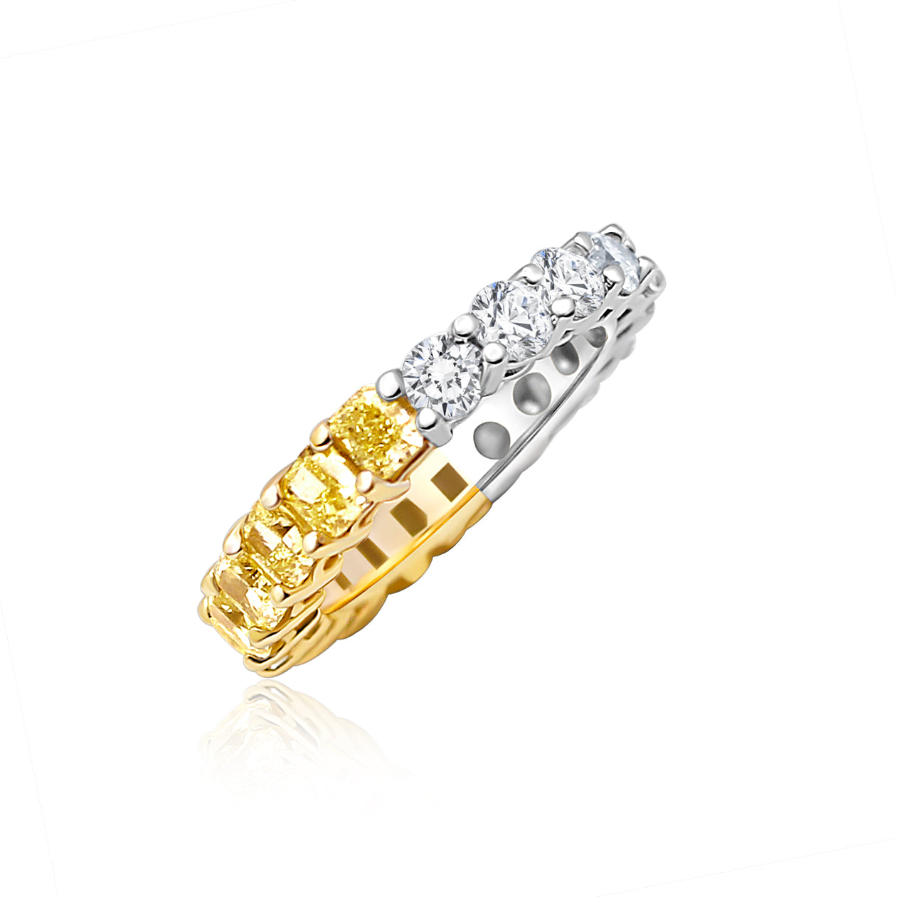 White & Yellow Gold Two-Tone Diamond Eternity Ring
