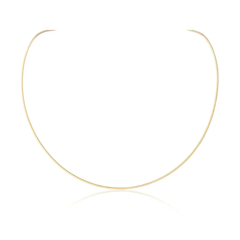 Flex gold chain necklace in 18K yellow gold by JJ Jewelry