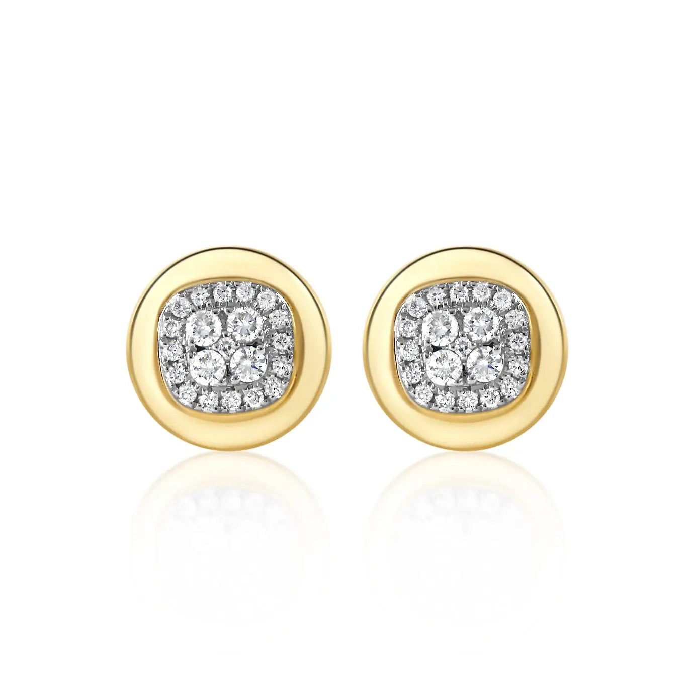 18K gold diamond frame earrings timeless fine jewelry design
