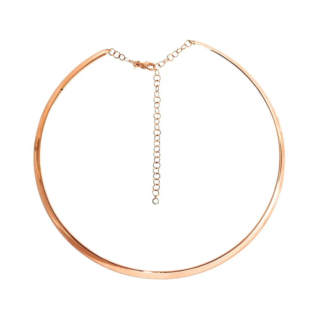 Gold Choker Necklace in 18K Rose Gold | JJ Jewelry Miami