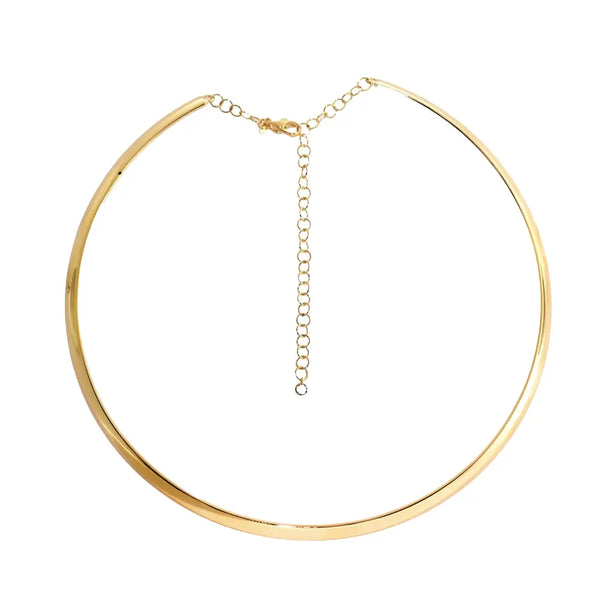 Gold Choker Necklace in 18K Yellow Gold | JJ Jewelry Miami