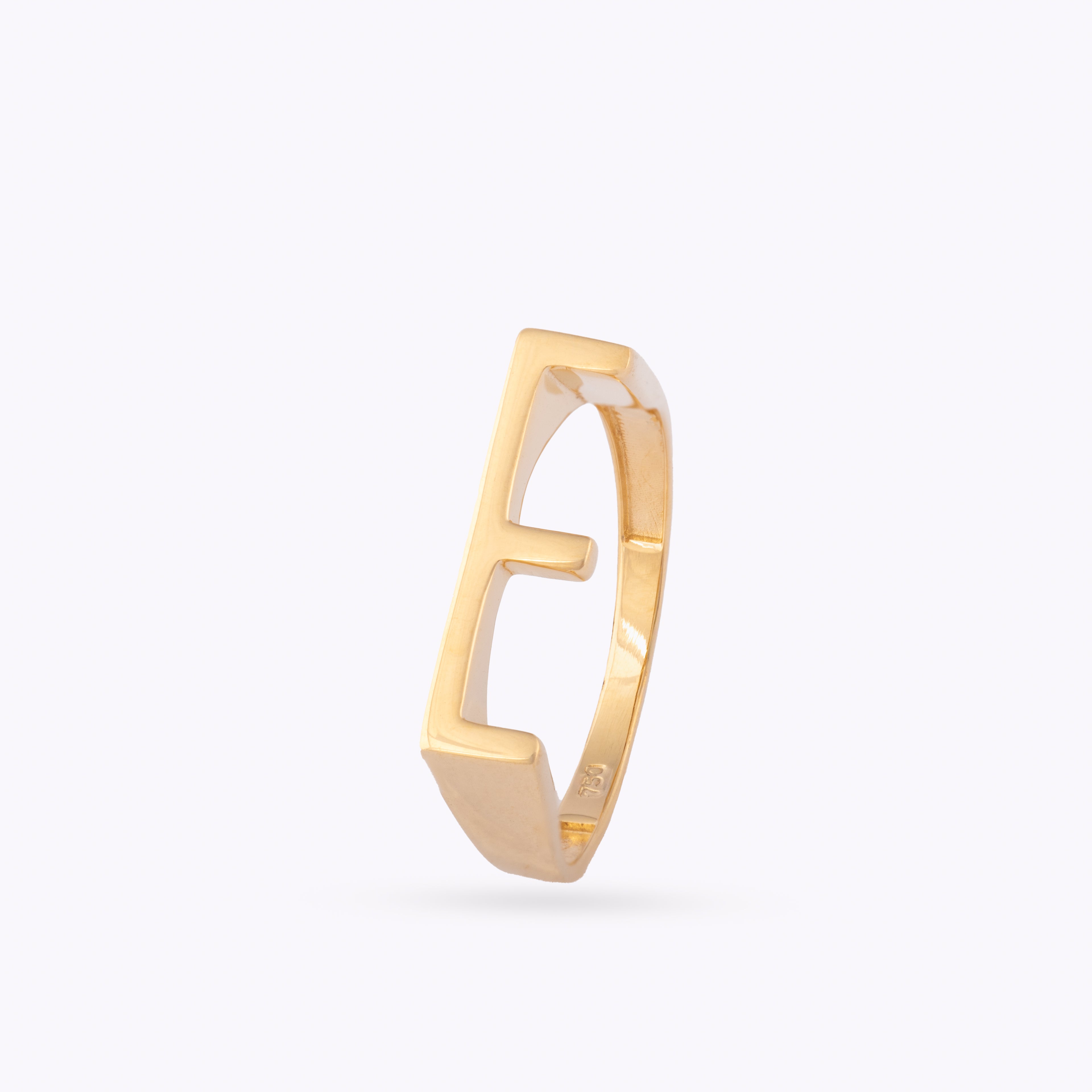 Yellow Gold Letter Ring