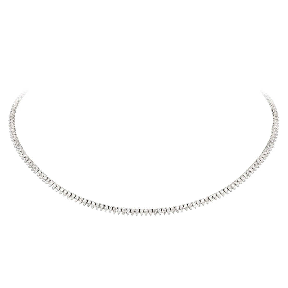 Lorena Diamond Tennis Necklace in 18K Gold | JJ Jewelry Miami