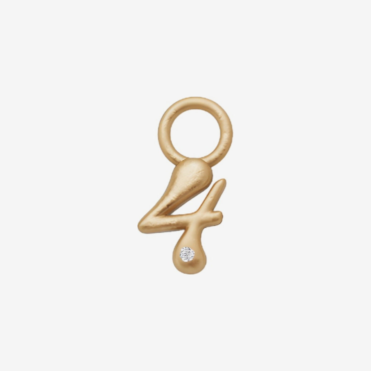 Mini Diamond Number Charm in 18K Yellow Gold by Alessa Rocks, number 4 | JJ Jewelry Miami