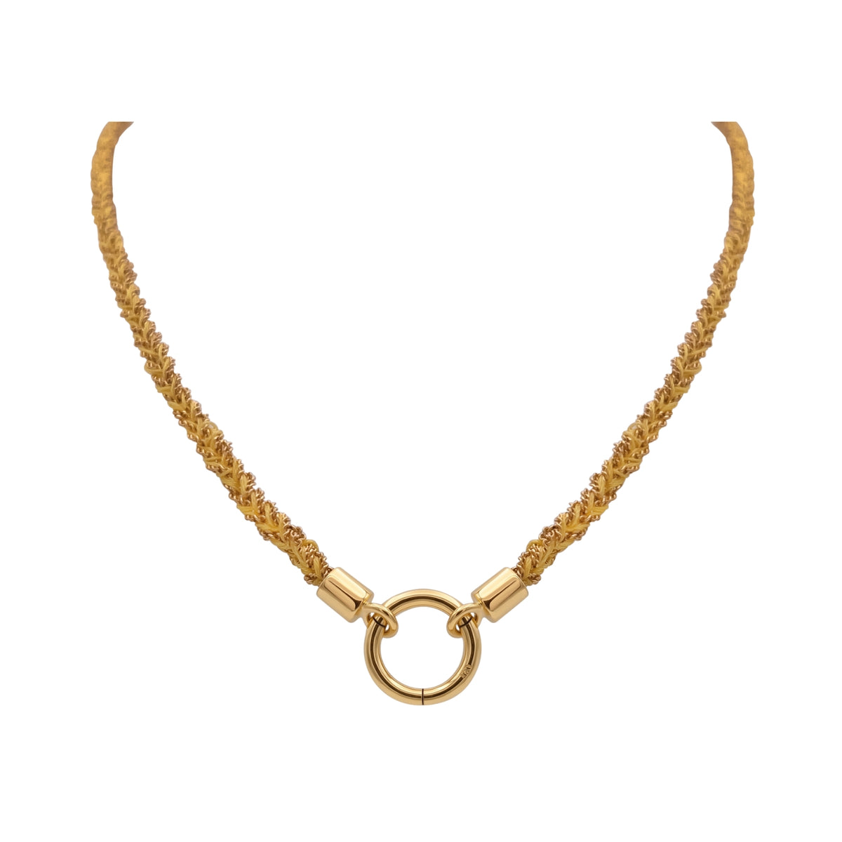 Morocco Silk Necklace with 14K Gold Connector, Yellow | JJ Jewelry Miami