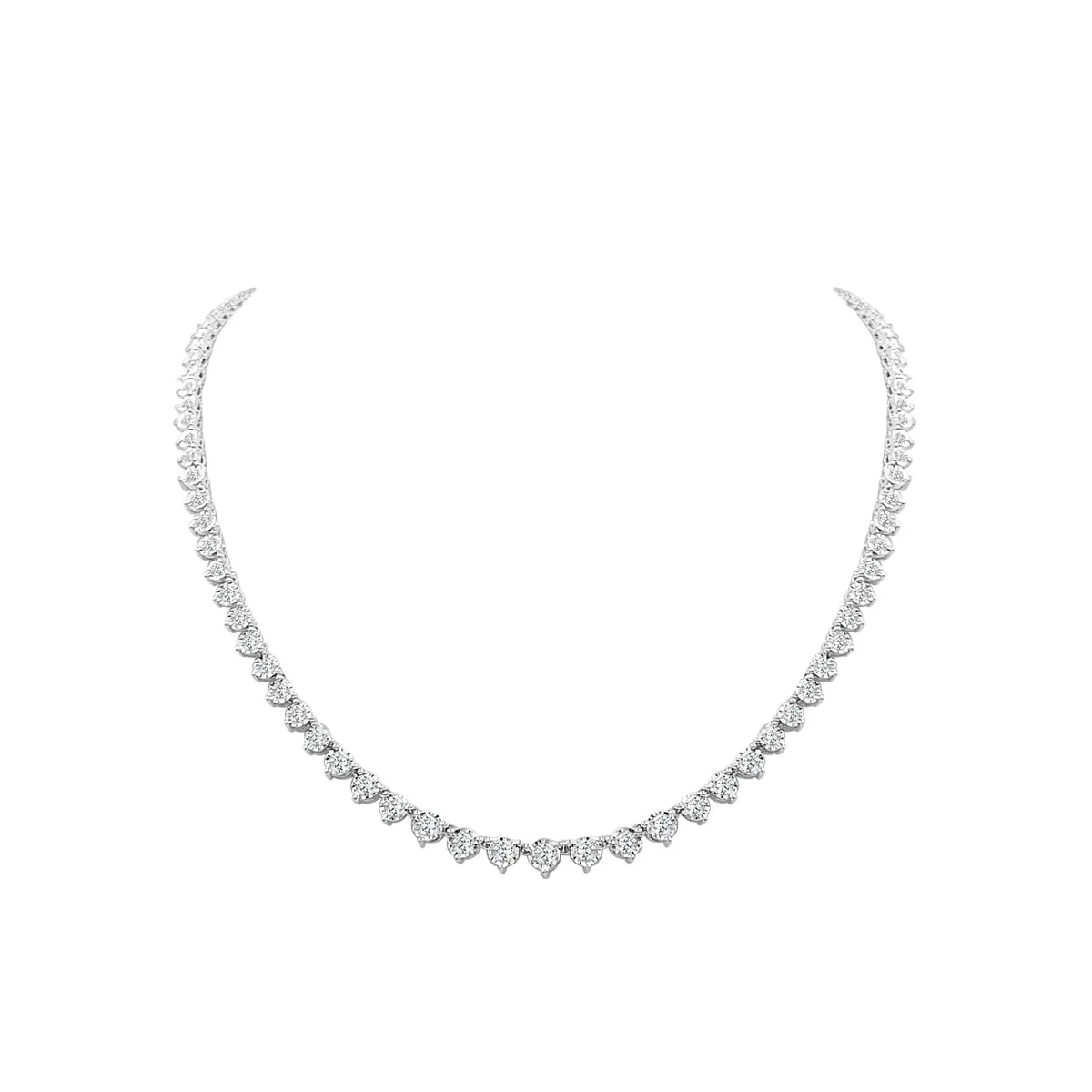 Mylene Graduated Diamond Tennis Necklace in 18K Gold | JJ Jewelry Miami