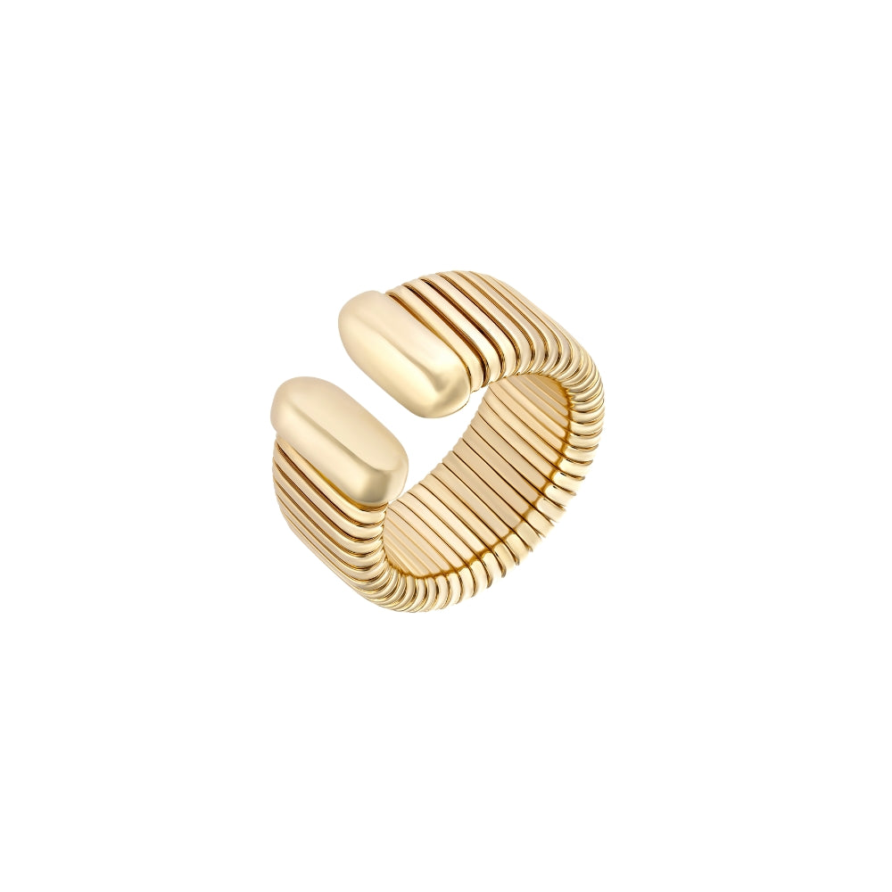 Open flex Italian ring in 14K yellow gold – JJ Jewelry