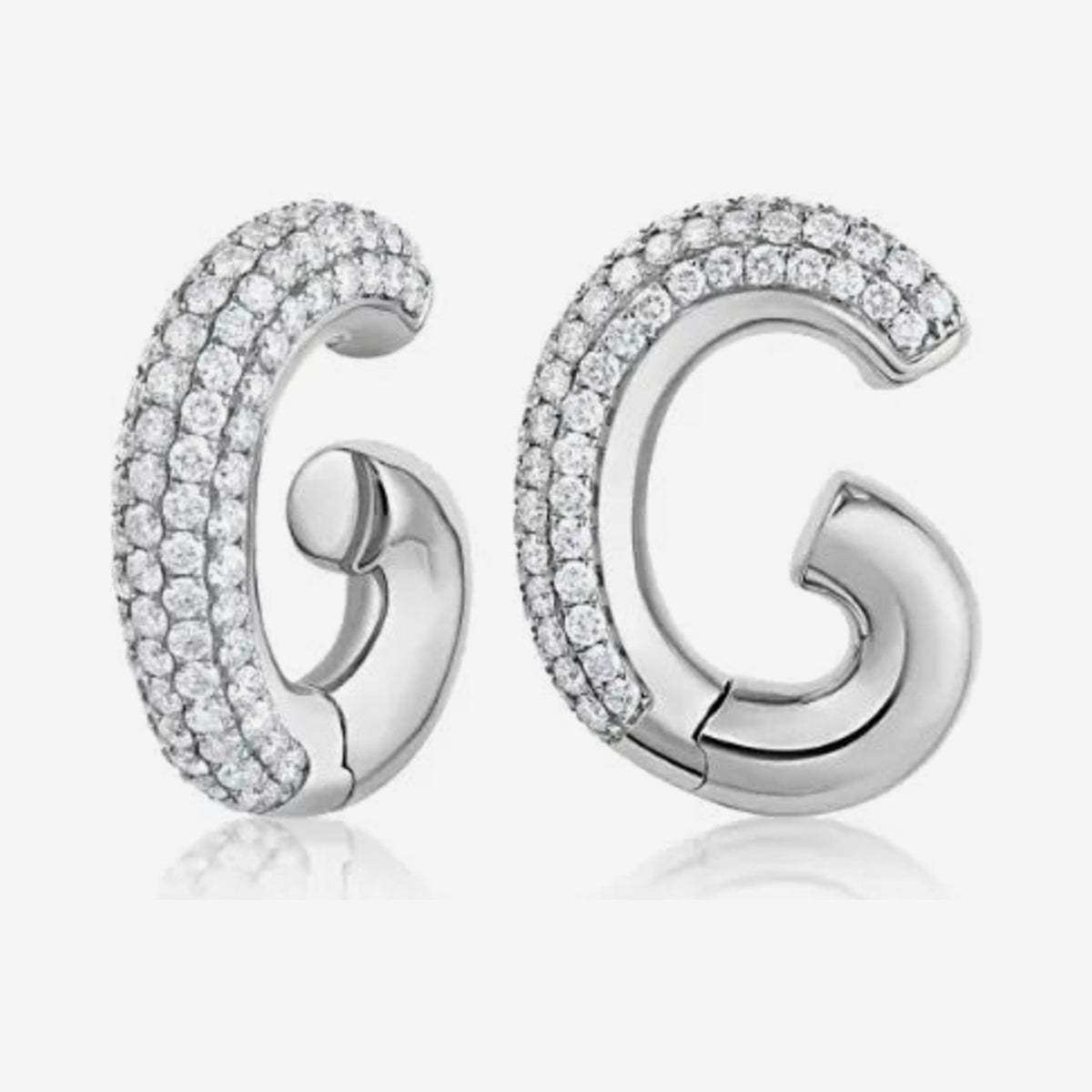 Pavé Diamond Ear Cuff, view 3, gray background | JJ Jewelry Miami