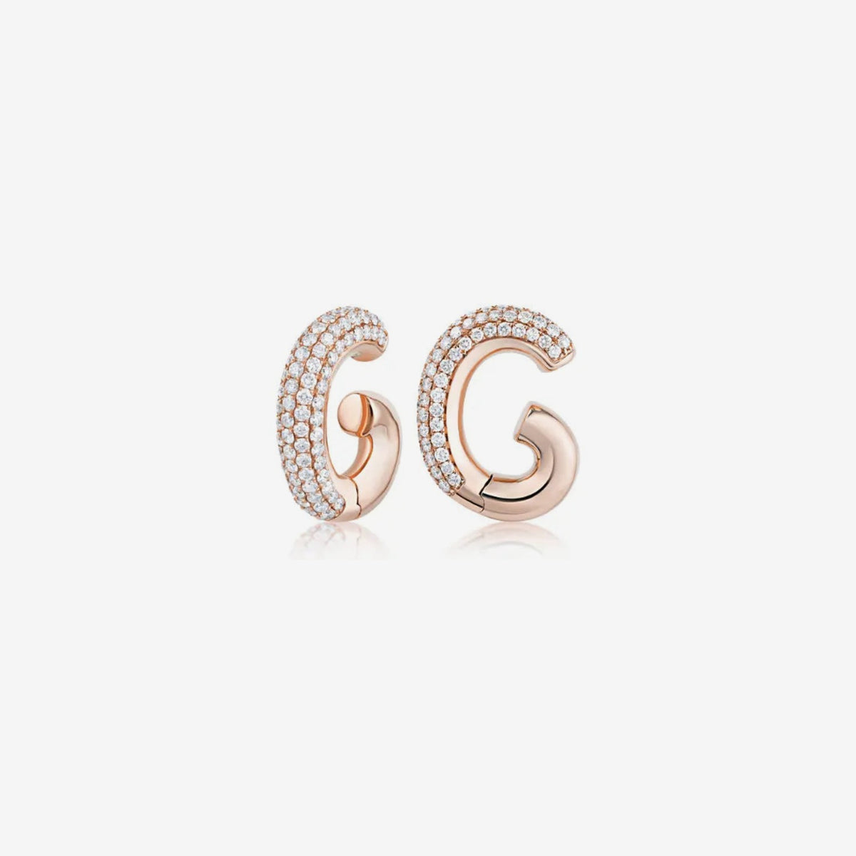 Pavé Diamond Ear Cuff, gray background | JJ Jewelry Miami