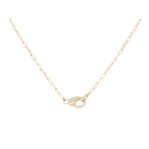 Pavé Diamond Link Necklace in 14K Yellow Gold | JJ Jewelry Miami