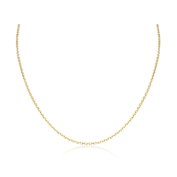 Petite Cable Chain Necklace in 14K Yellow Gold | JJ Jewelry Miami