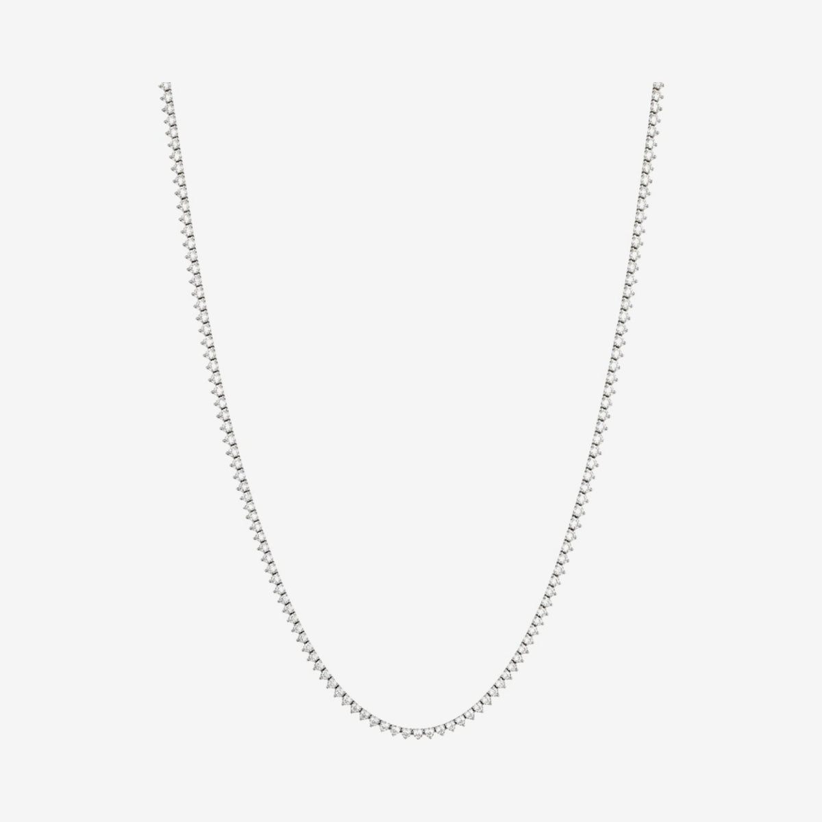 Sarita Diamond Tennis Necklace in 18K White Gold | JJ Jewelry