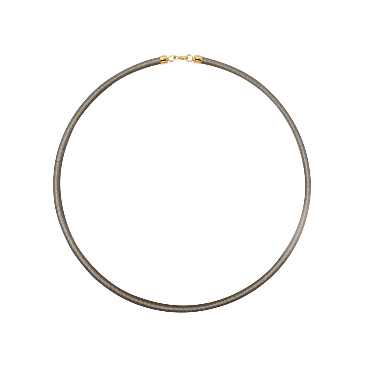 Silk Cord Necklace with 18K Yellow Gold Clasp, Green | JJ Jewelry Miami