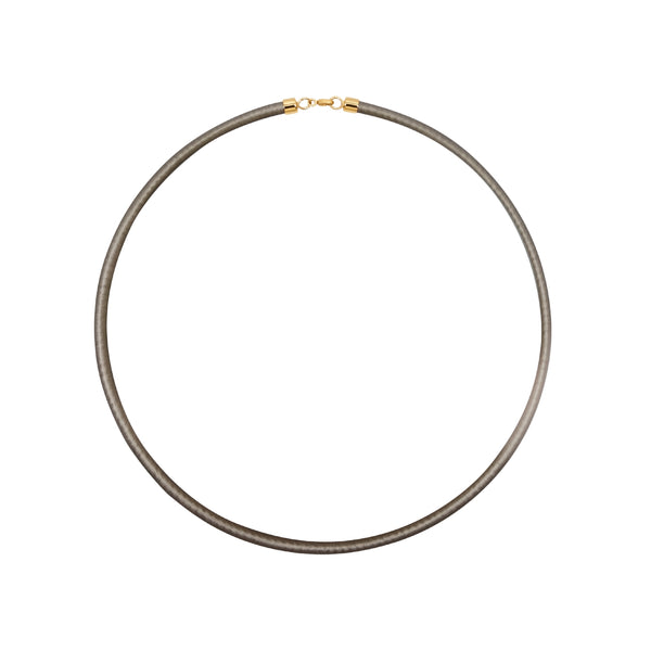 Silk Cord Necklace with 18K Yellow Gold Clasp, Green | JJ Jewelry Miami