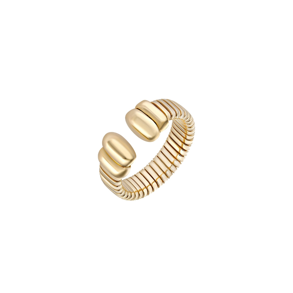 Thin open flex Italy ring in 14K yellow gold – JJ Jewelry