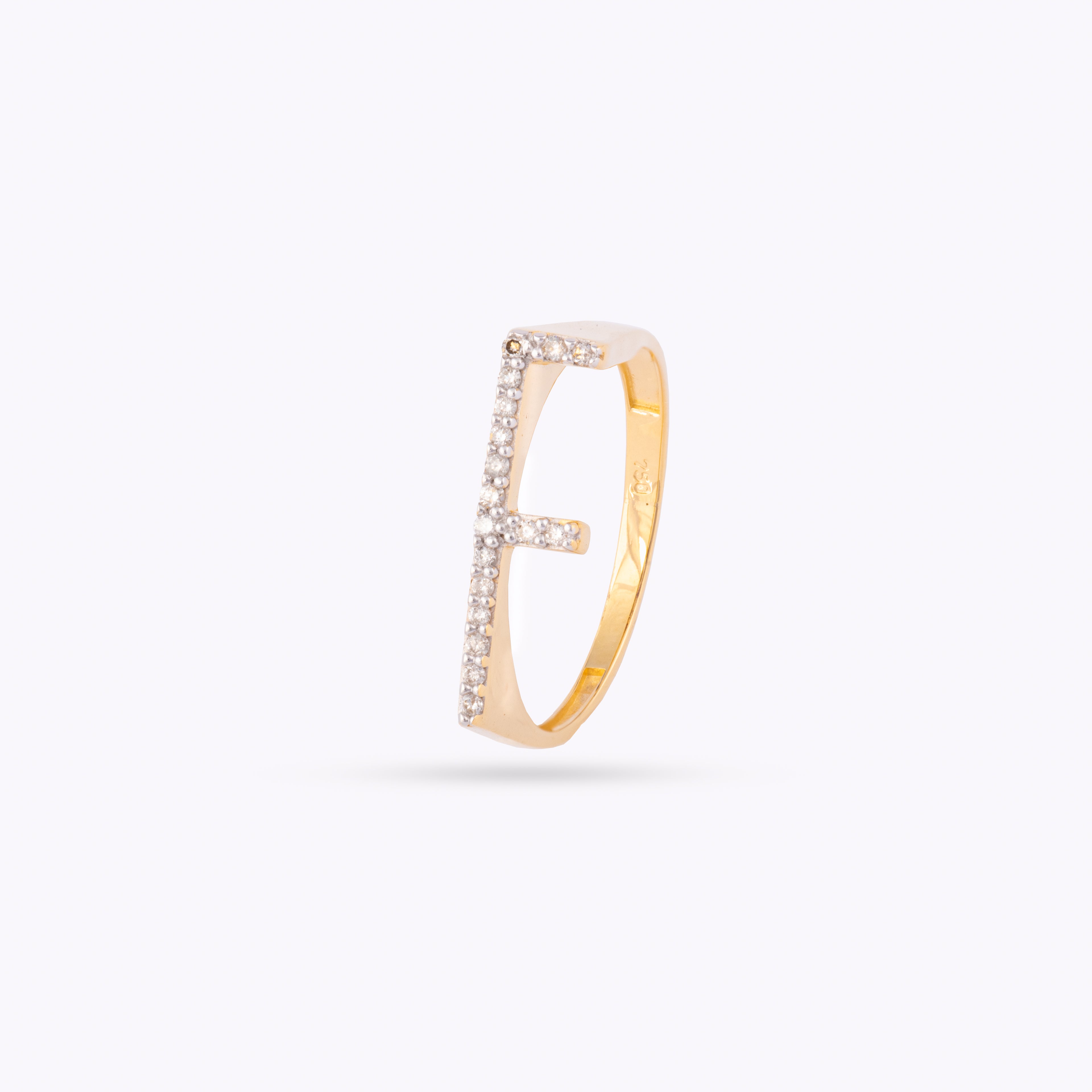 Yellow Gold & Diamond Letter Rings