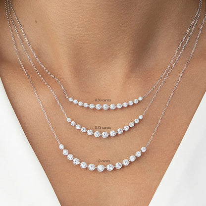 13-Stone Graduated Diamond Necklace Princess Jewelry Shop